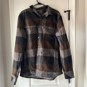 KUIU Men's Checkered Fleece Lined Jacket - Black, Brown, and Gray